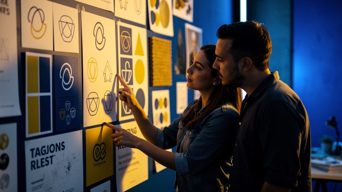 Equipo trabajando en la identidad de una marca